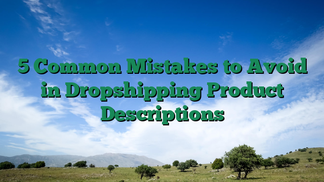 5 Common Mistakes to Avoid in Dropshipping Product Descriptions