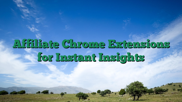 Affiliate Chrome Extensions for Instant Insights