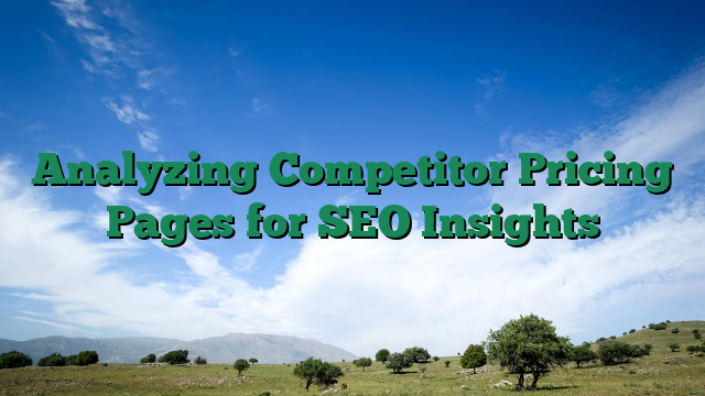 Analyzing Competitor Pricing Pages for SEO Insights