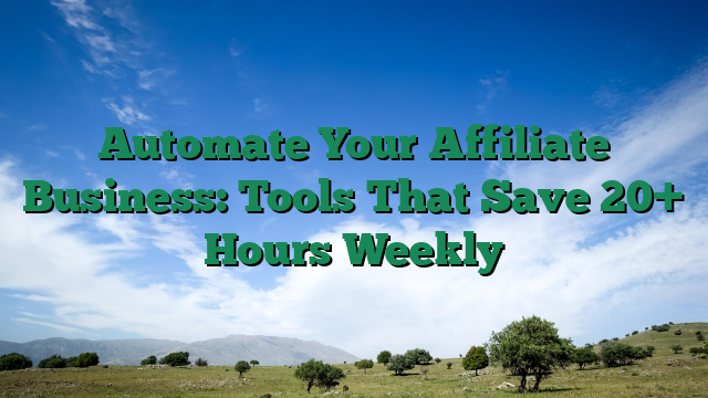Automate Your Affiliate Business: Tools That Save 20+ Hours Weekly