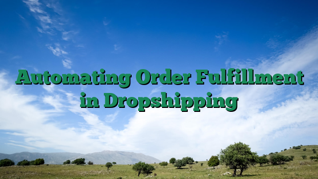 Automating Order Fulfillment in Dropshipping