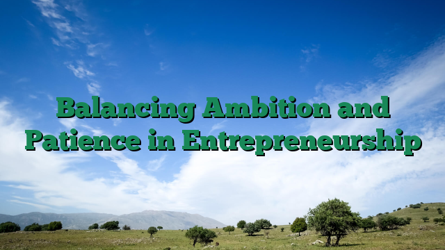 Balancing Ambition and Patience in Entrepreneurship
