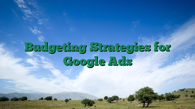 Budgeting Strategies for Google Ads