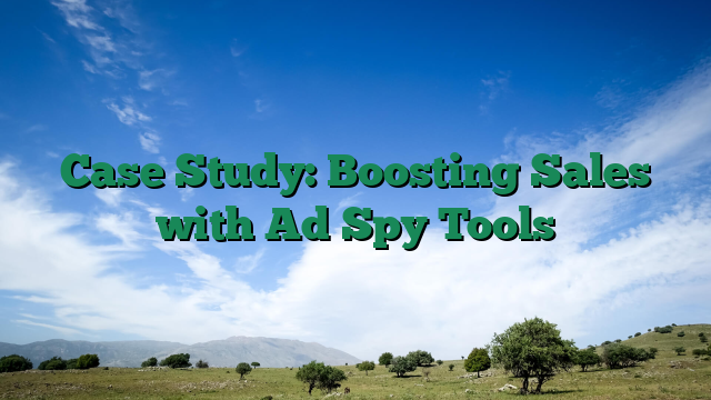 Case Study: Boosting Sales with Ad Spy Tools