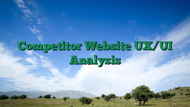 Competitor Website UX/UI Analysis