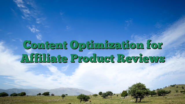 Content Optimization for Affiliate Product Reviews
