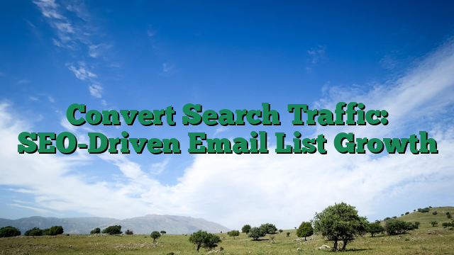 Convert Search Traffic: SEO-Driven Email List Growth