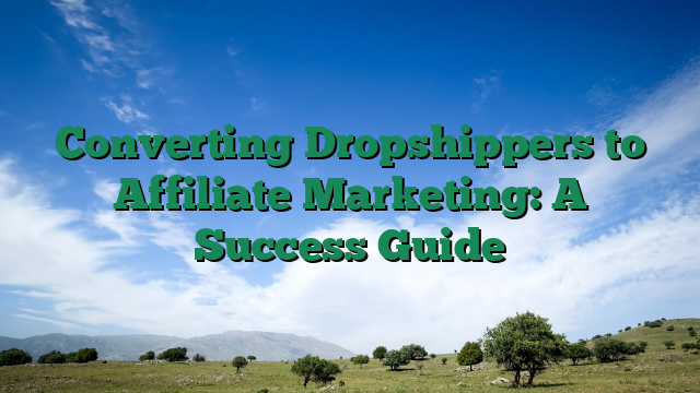 Converting Dropshippers to Affiliate Marketing: A Success Guide