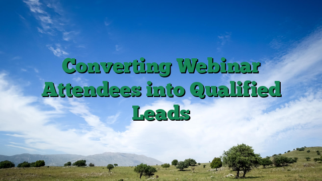 Converting Webinar Attendees into Qualified Leads