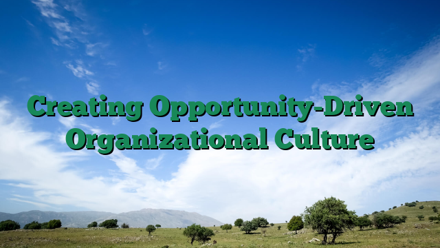 Creating Opportunity-Driven Organizational Culture
