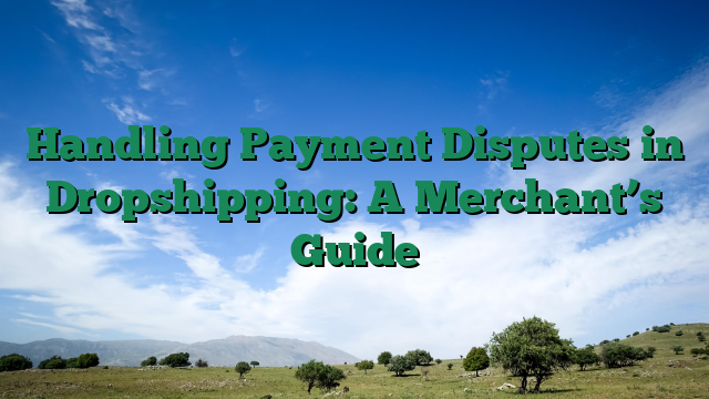 Handling Payment Disputes in Dropshipping: A Merchant’s Guide