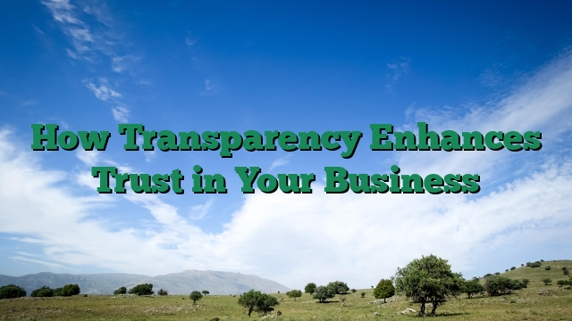 How Transparency Enhances Trust in Your Business