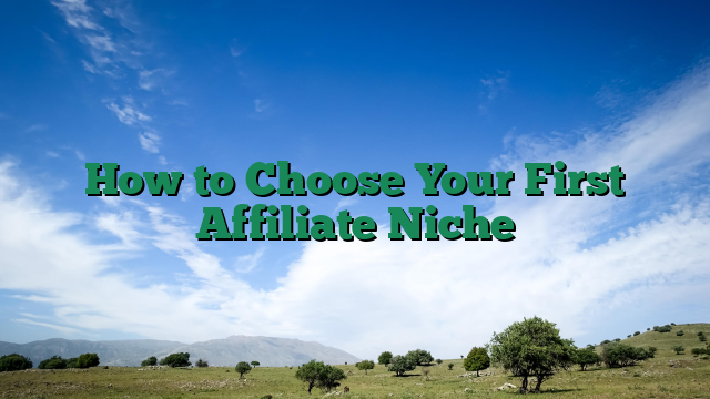 How to Choose Your First Affiliate Niche