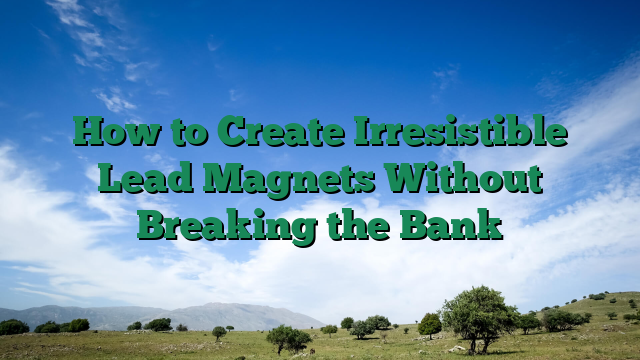 How to Create Irresistible Lead Magnets Without Breaking the Bank
