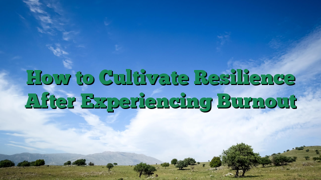 How to Cultivate Resilience After Experiencing Burnout