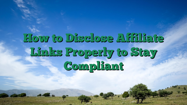 How to Disclose Affiliate Links Properly to Stay Compliant