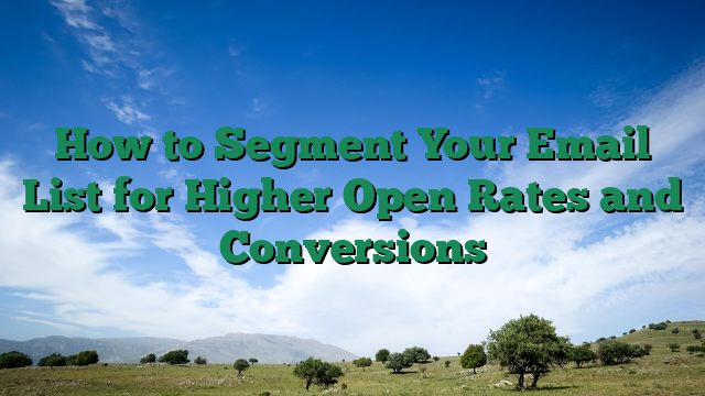 How to Segment Your Email List for Higher Open Rates and Conversions