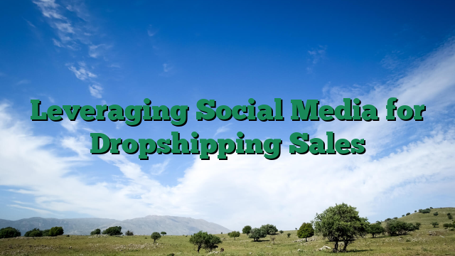 Leveraging Social Media for Dropshipping Sales