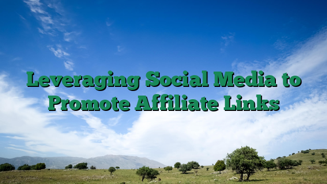 Leveraging Social Media to Promote Affiliate Links