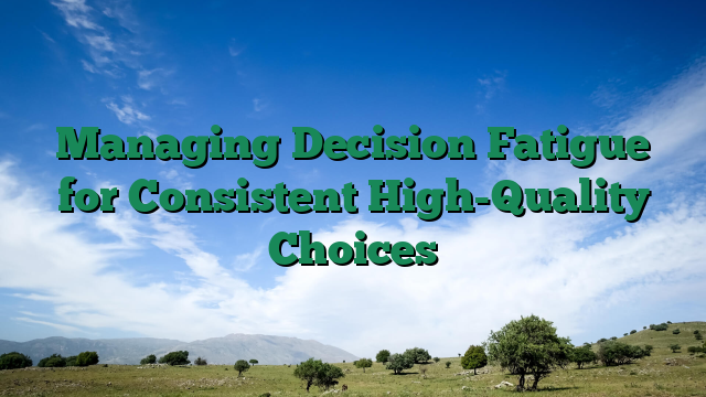 Managing Decision Fatigue for Consistent High-Quality Choices