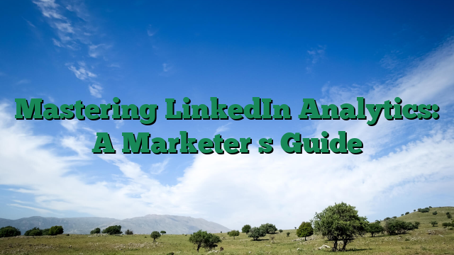 Mastering LinkedIn Analytics: A Marketers Guide
