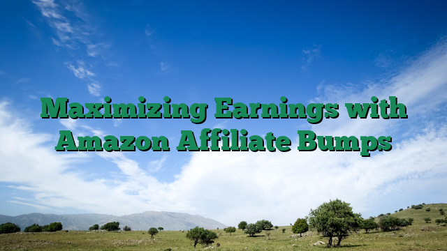 Maximizing Earnings with Amazon Affiliate Bumps