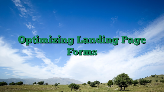 Optimizing Landing Page Forms