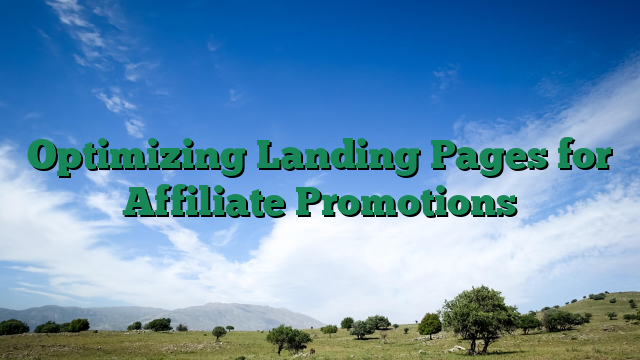 Optimizing Landing Pages for Affiliate Promotions