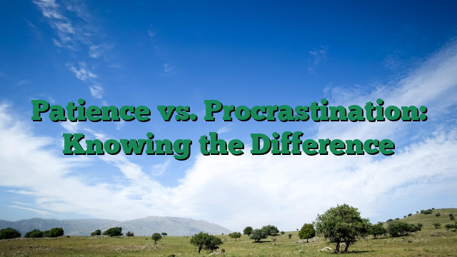 Patience vs. Procrastination: Knowing the Difference