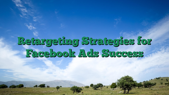 Retargeting Strategies for Facebook Ads Success