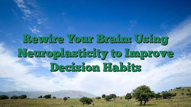 Rewire Your Brain: Using Neuroplasticity to Improve Decision Habits
