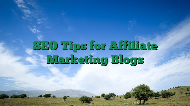SEO Tips for Affiliate Marketing Blogs