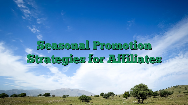 Seasonal Promotion Strategies for Affiliates