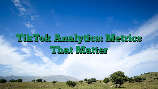 TikTok Analytics: Metrics That Matter