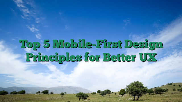 Top 5 Mobile-First Design Principles for Better UX