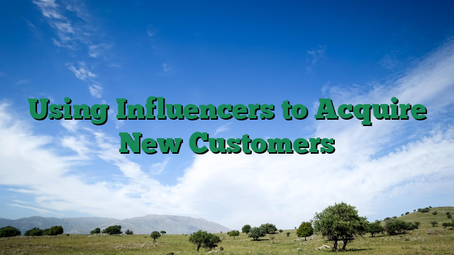 Using Influencers to Acquire New Customers