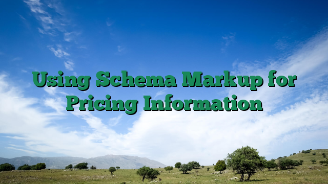 Using Schema Markup for Pricing Information