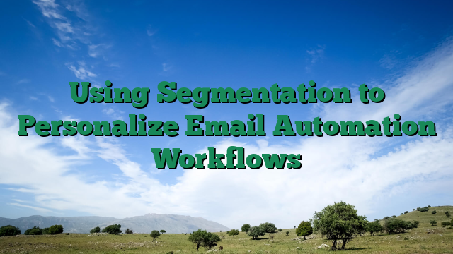 Using Segmentation to Personalize Email Automation Workflows