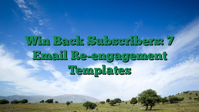 Win Back Subscribers: 7 Email Re-engagement Templates