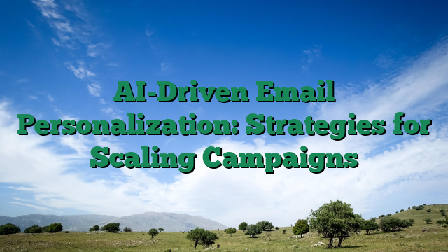 AI-Driven Email Personalization: Strategies for Scaling Campaigns