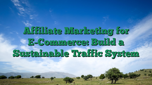 Affiliate Marketing for E-Commerce: Build a Sustainable Traffic System