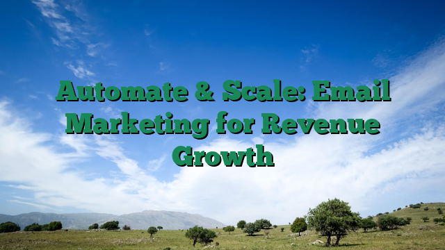 Automate & Scale: Email Marketing for Revenue Growth