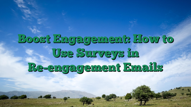 Boost Engagement: How to Use Surveys in Re-engagement Emails