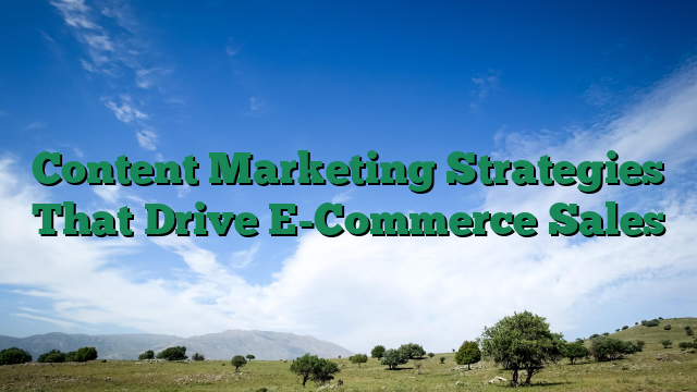 Content Marketing Strategies That Drive E-Commerce Sales