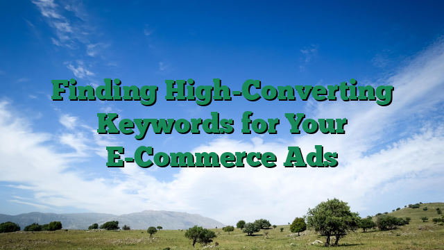 Finding High-Converting Keywords for Your E-Commerce Ads