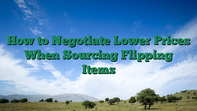 How to Negotiate Lower Prices When Sourcing Flipping Items