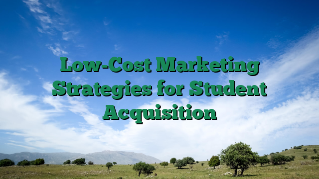 Low-Cost Marketing Strategies for Student Acquisition