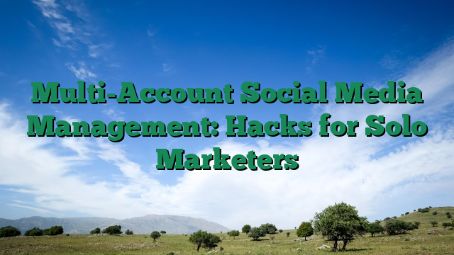 Multi-Account Social Media Management: Hacks for Solo Marketers