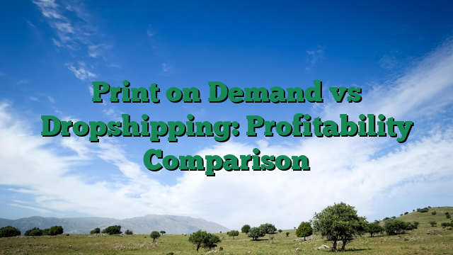 Print on Demand vs Dropshipping: Profitability Comparison