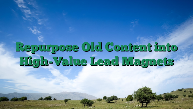 Repurpose Old Content into High-Value Lead Magnets